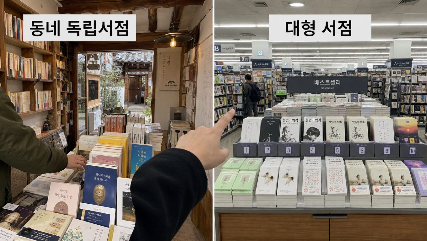 동네 독립서점과 대형 서점의 차이