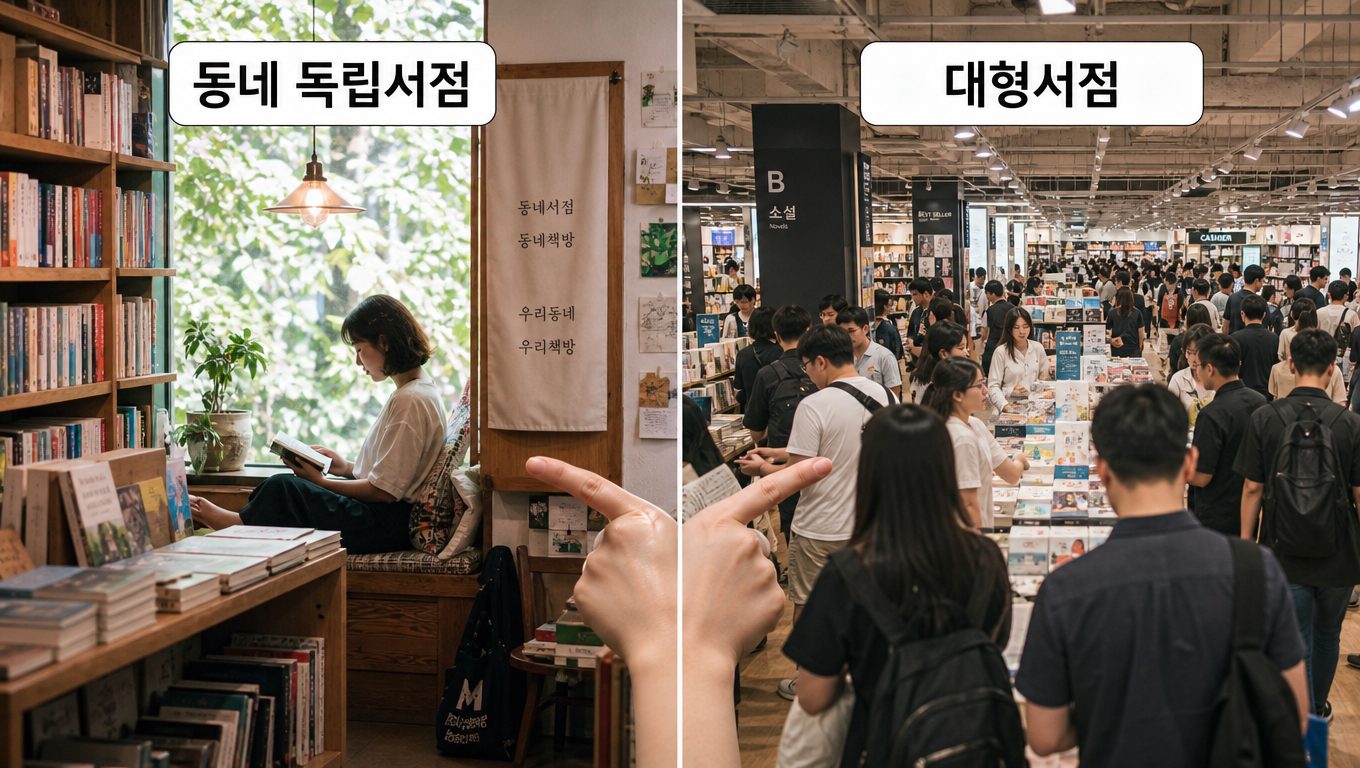 동네 독립서점과 대형서점의 차이