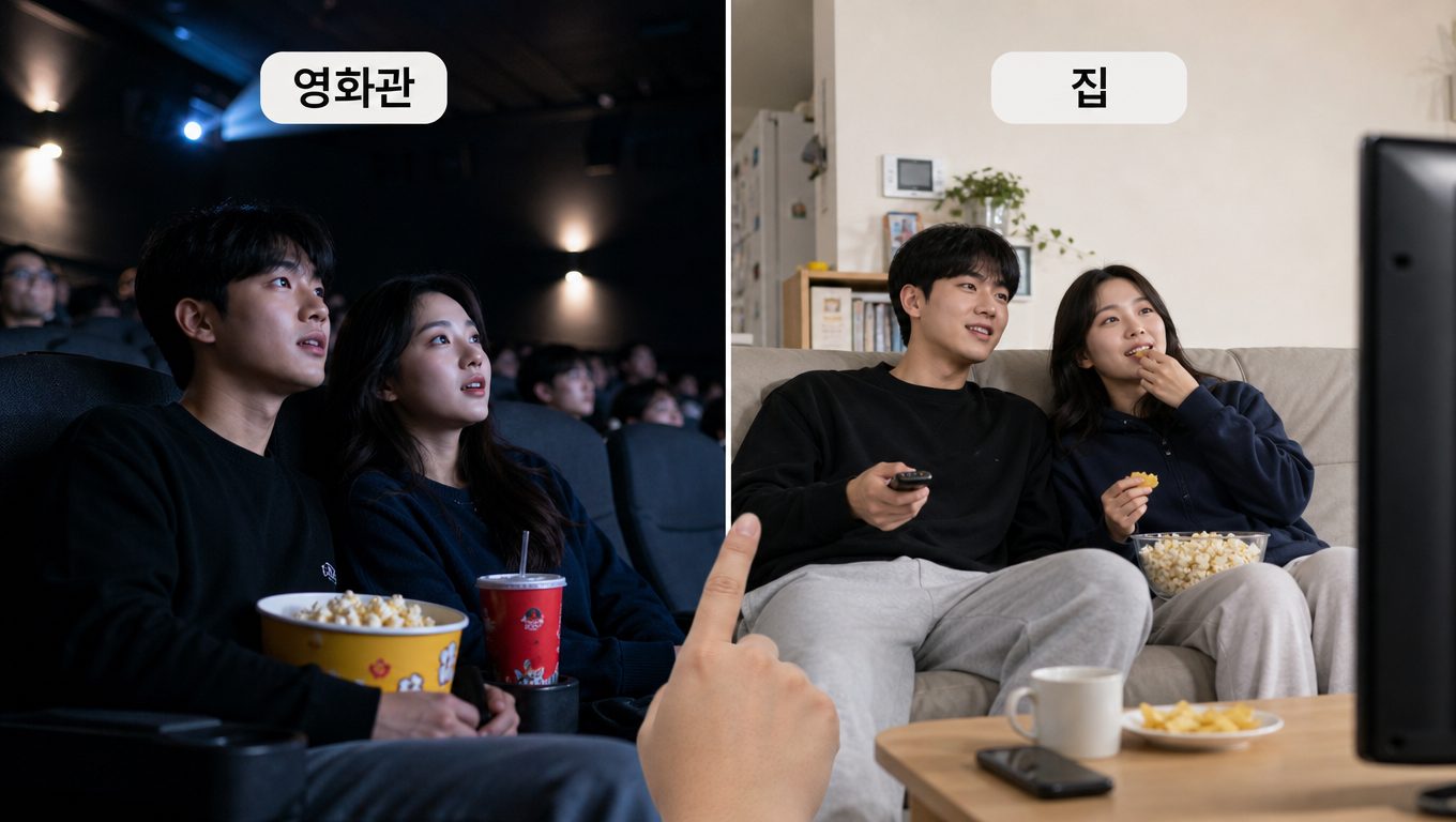 이번 주 인기 영화 데이트할 때 영화관 vs 집 어느 쪽이 나을까