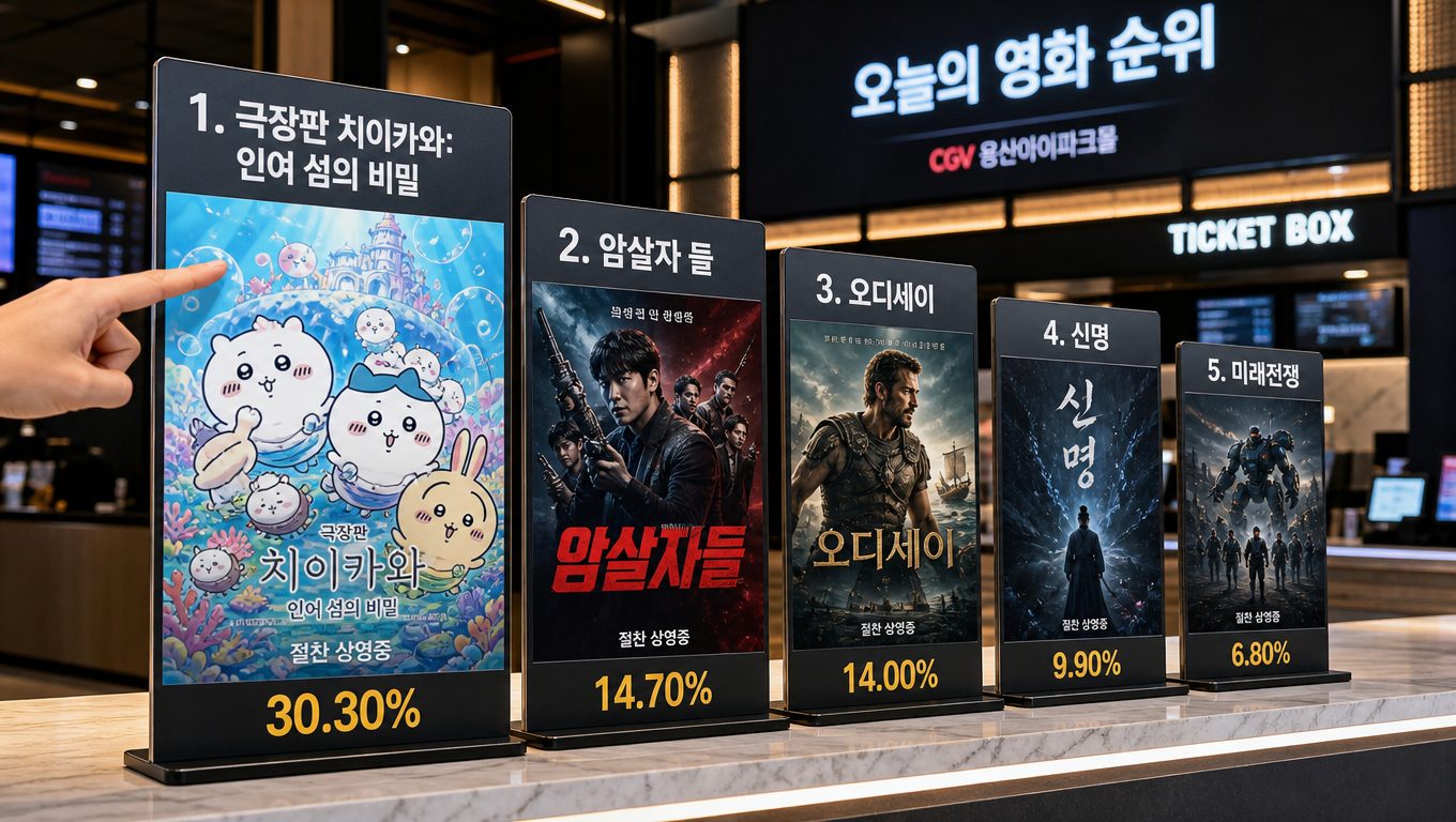 이번 주 예매율 기준 인기 영화 순위
