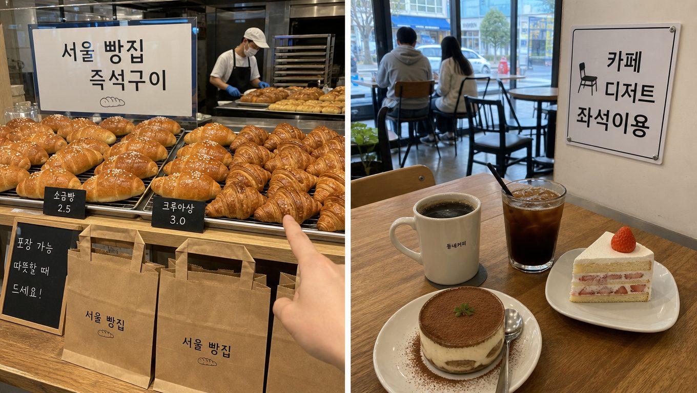 서울 빵집과 카페 디저트 차이