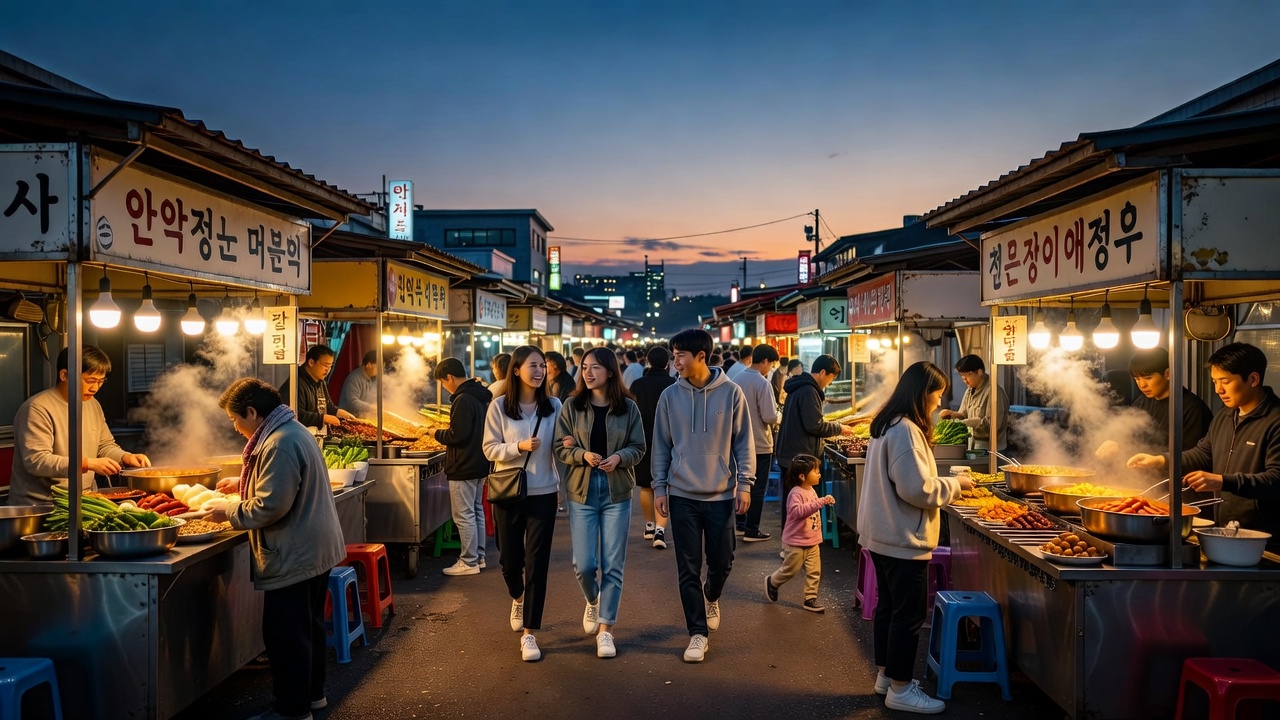 서울 야시장 입장료 없이 자유롭게 들어가는 모습